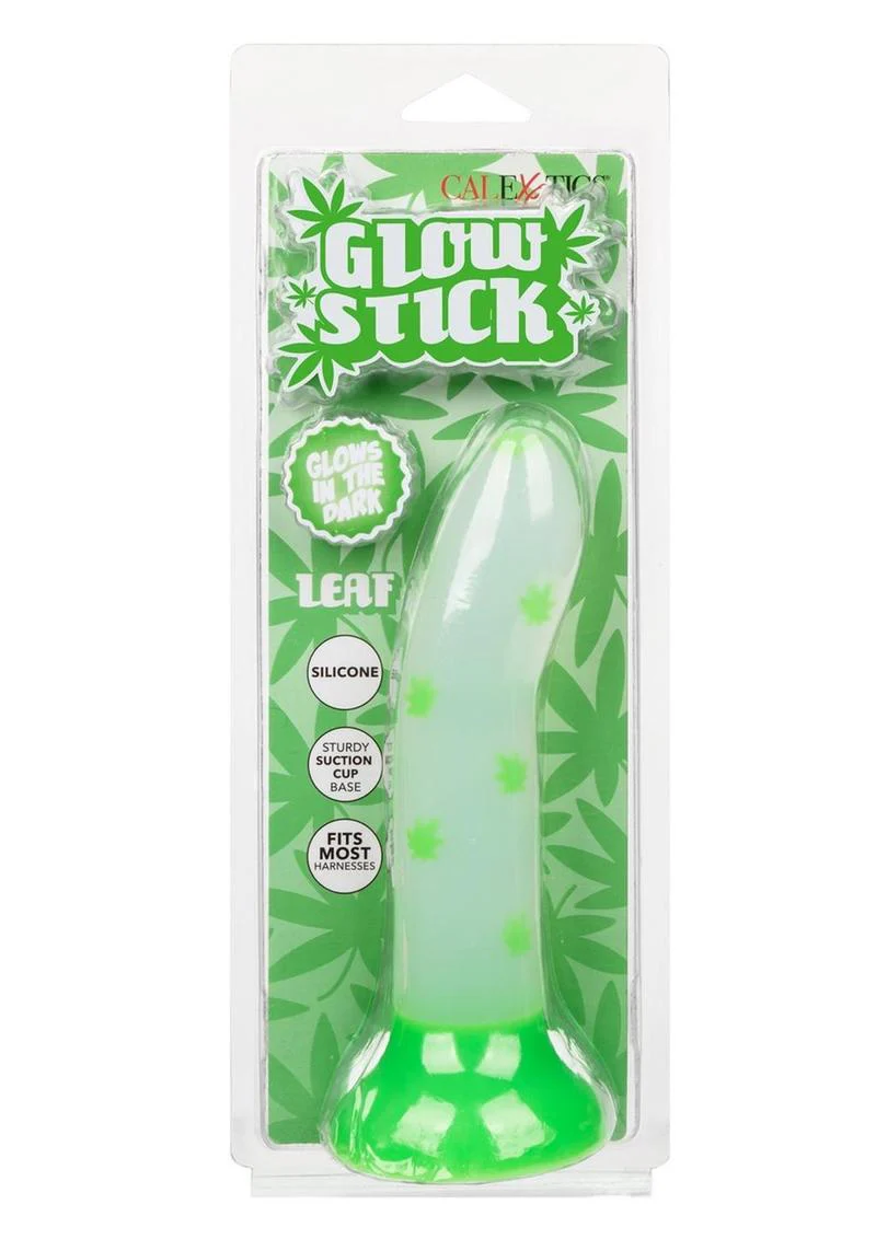 Glow Stick Leaf Silicone Glow In The Dark Dildo With Suction Base - Image 4