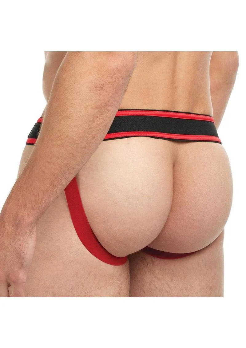 Goal Line Lace-Up Jockstrap (S/M) - Red - Image 4