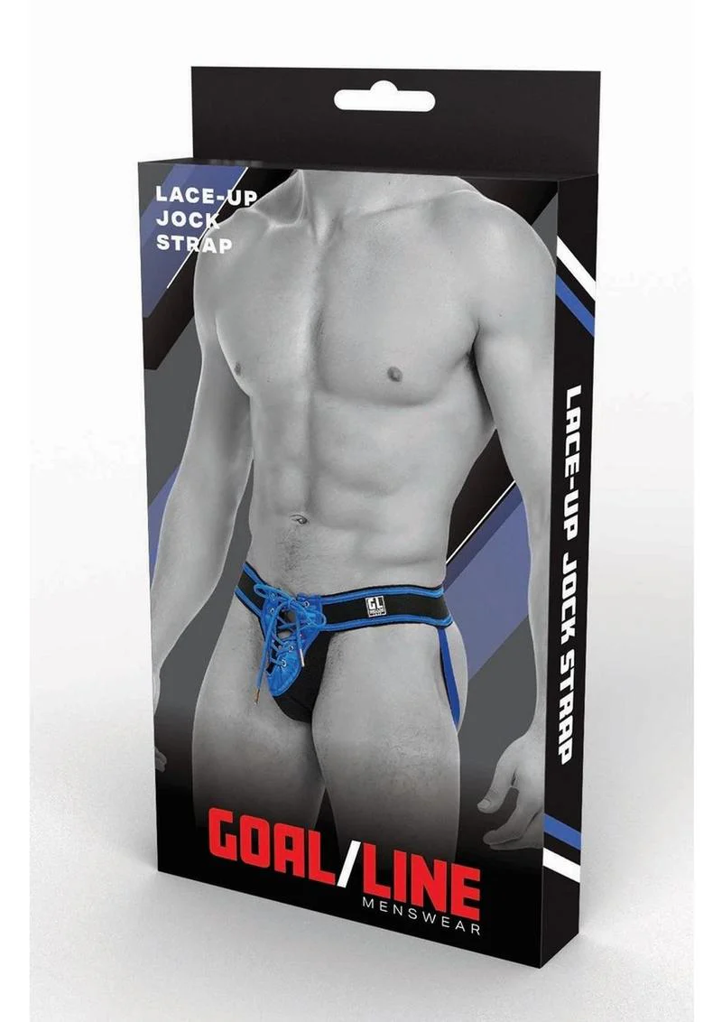 Goal Line Lace-Up Jockstrap (S/M) - Red - Image 7