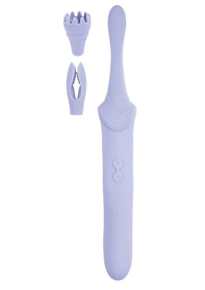 Goddess Lavender Elegance Rechargeable Silicone Dual End Massager - Image 2