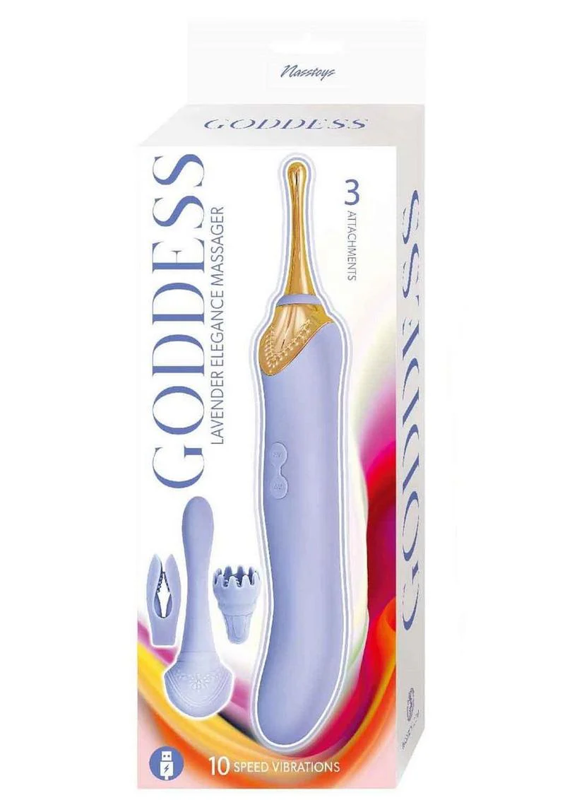 Goddess Lavender Elegance Rechargeable Silicone Dual End Massager - Image 4