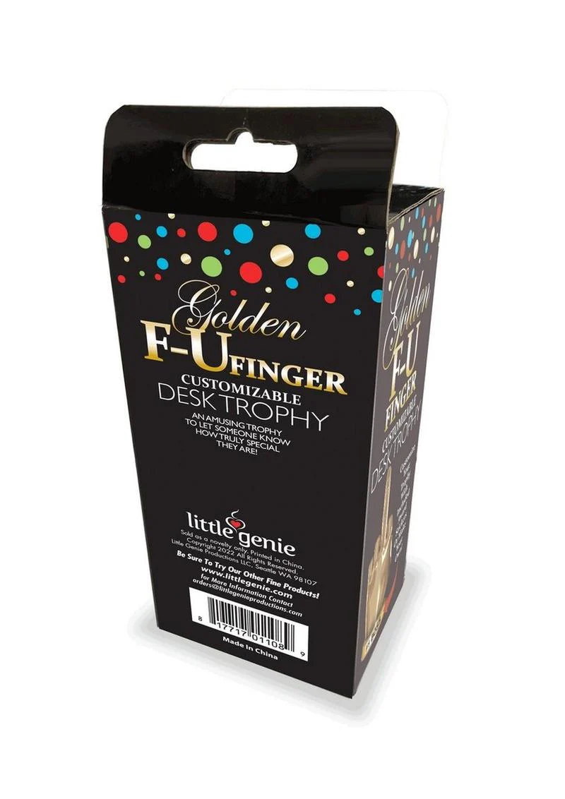 Golden F-U Finger Customizable Desk Trophy Fun Gift - Image 3