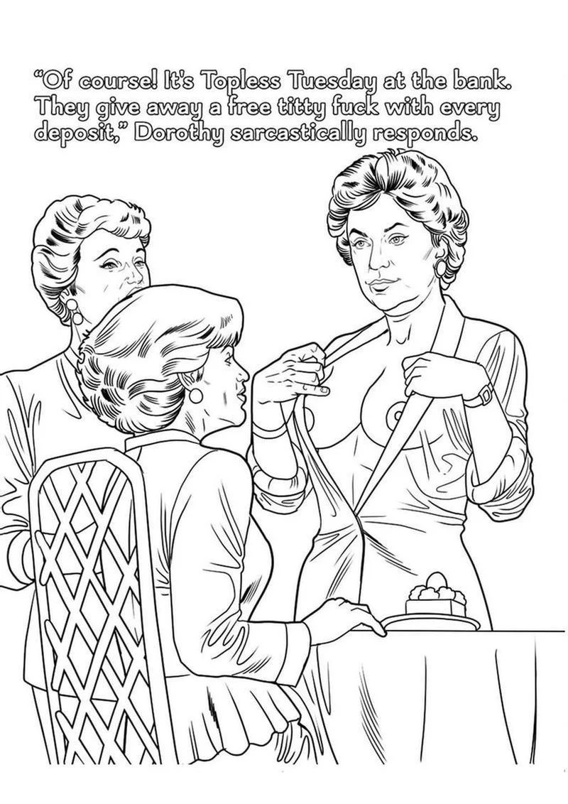 Golden GILFs Adult Parody Coloring Book - Image 3