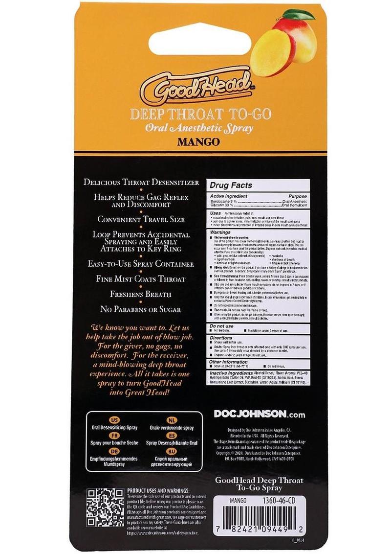 GoodHead Deep Throat To Go Oral Spray Mango - Image 4