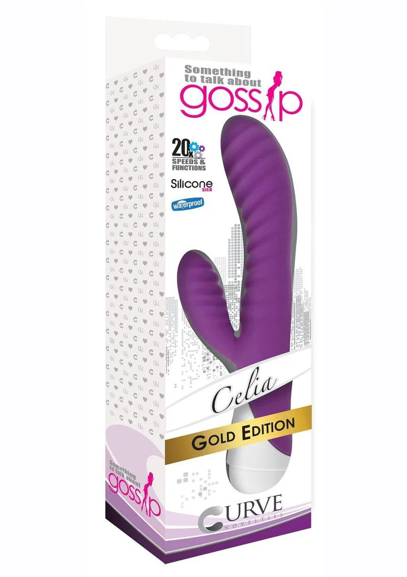 Gossip Celia Ribbed Silicone Rabbit Vibrator - Image 6