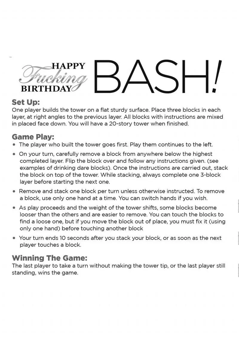 Happy Fucking Birthday Bash Drinking Game 21 Plus Fun Party Game - Image 2