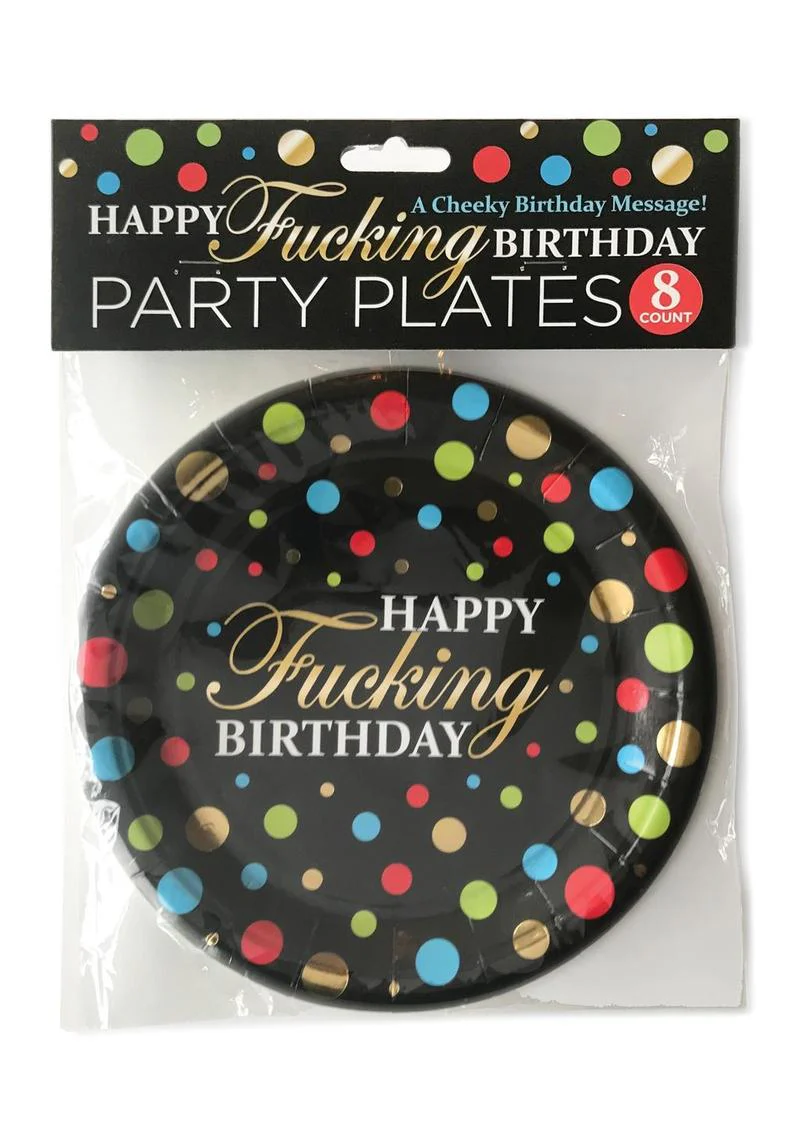 Happy Fucking Birthday Party Plates 8 Count Cheeky Design - Image 3