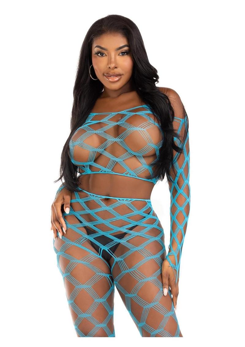 Hardcore Net Crop Top and Footless Tights - Image 4