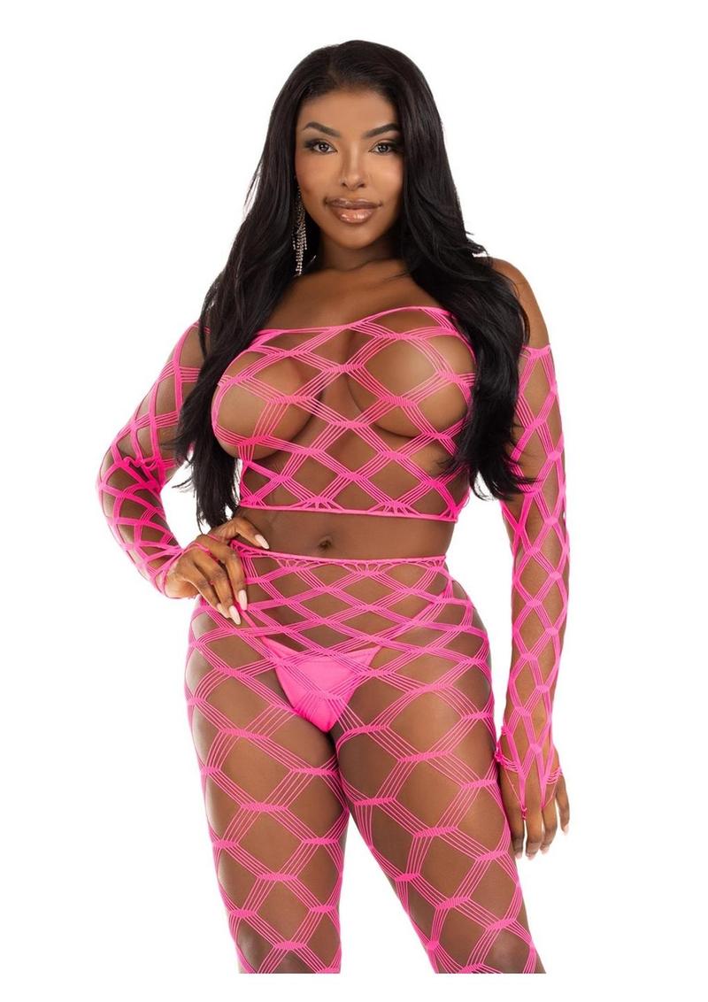 Hardcore Net Crop Top and Footless Tights - Image 8