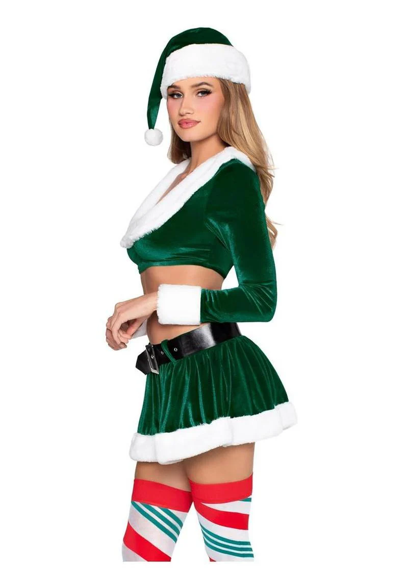 HoHo Hottie Velvet Crop Top And Mini Skirt - Image 3