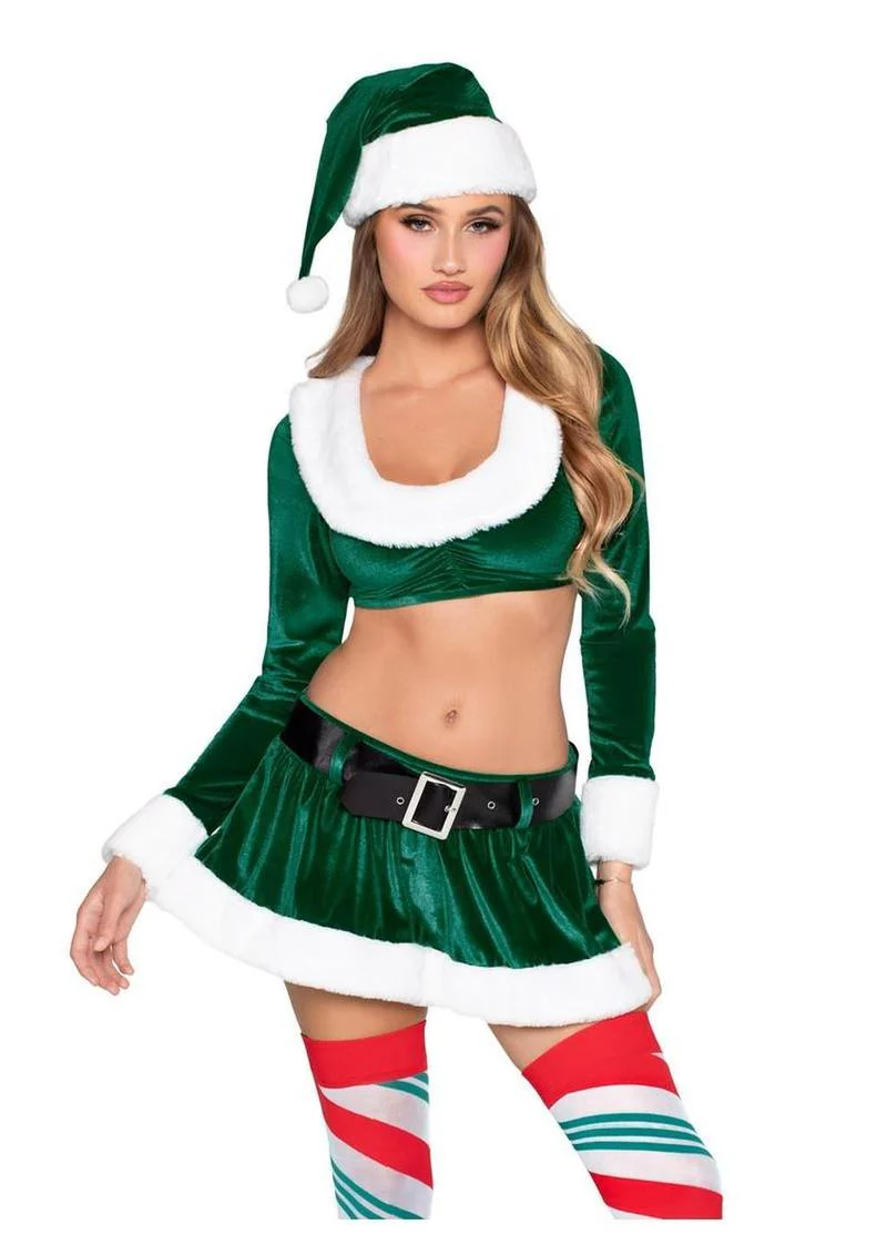HoHo Hottie Velvet Crop Top And Mini Skirt - Image 6