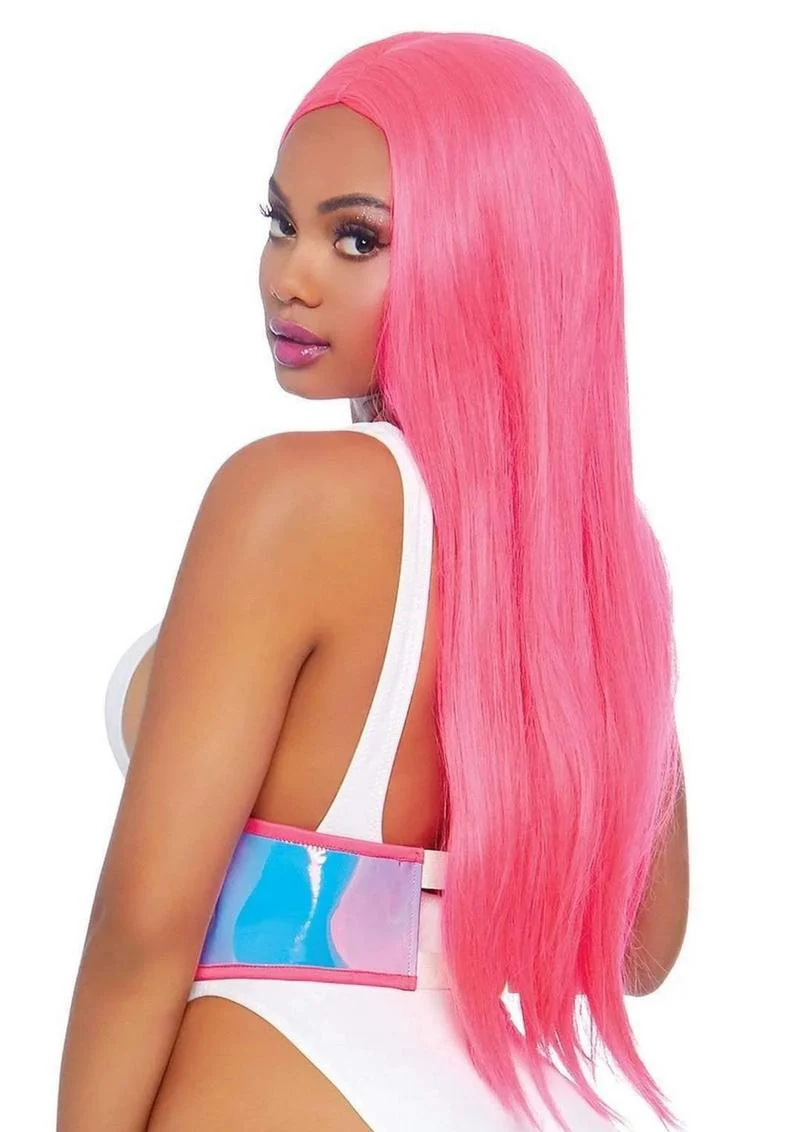 Holographic Vinyl Zipper Front Under Bust Cincher - Image 2