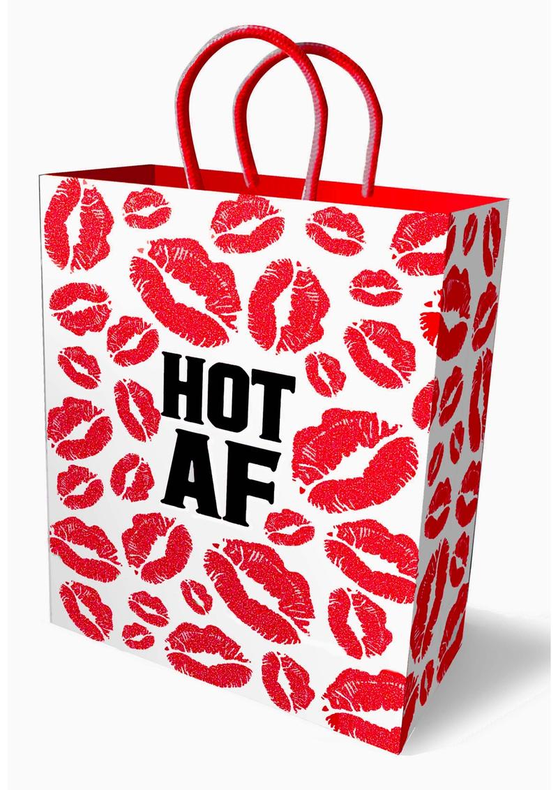 Hot AF Gift Bag with Red Kiss Print Sexy Fun Party And Romance Bag - Image 2