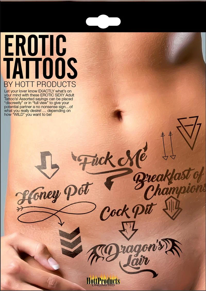 Hott Products Erotic Tattoos Assorted Pack Sexy and Playful Designs - Image 2