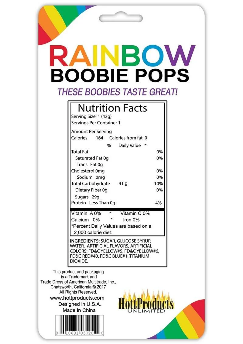 Hott Products Rainbow Boobie Pops Fruity Lollipop - Image 3