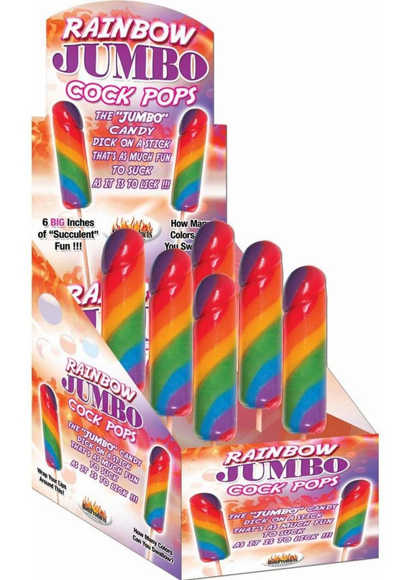 Hott Products Rainbow Jumbo Cock Pops - Image 2