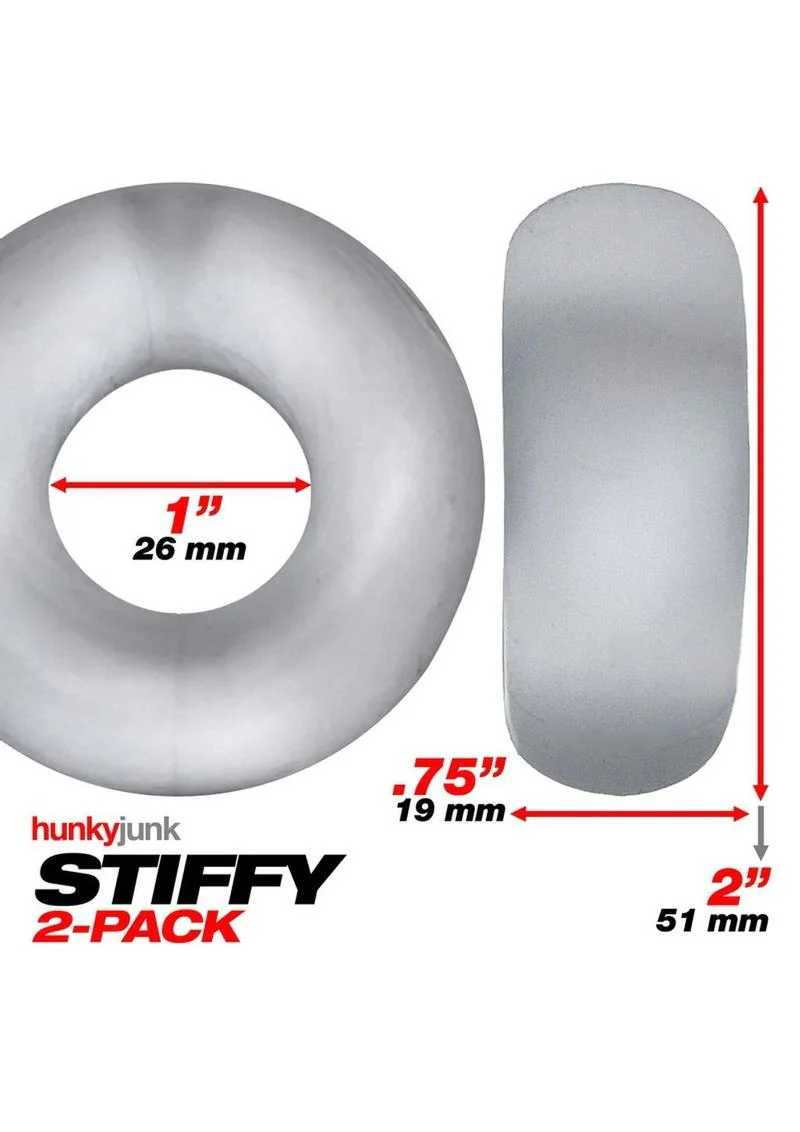 HunkyJunk Stiffy Bulge 2-Pack Silicone Cock Rings - Image 4