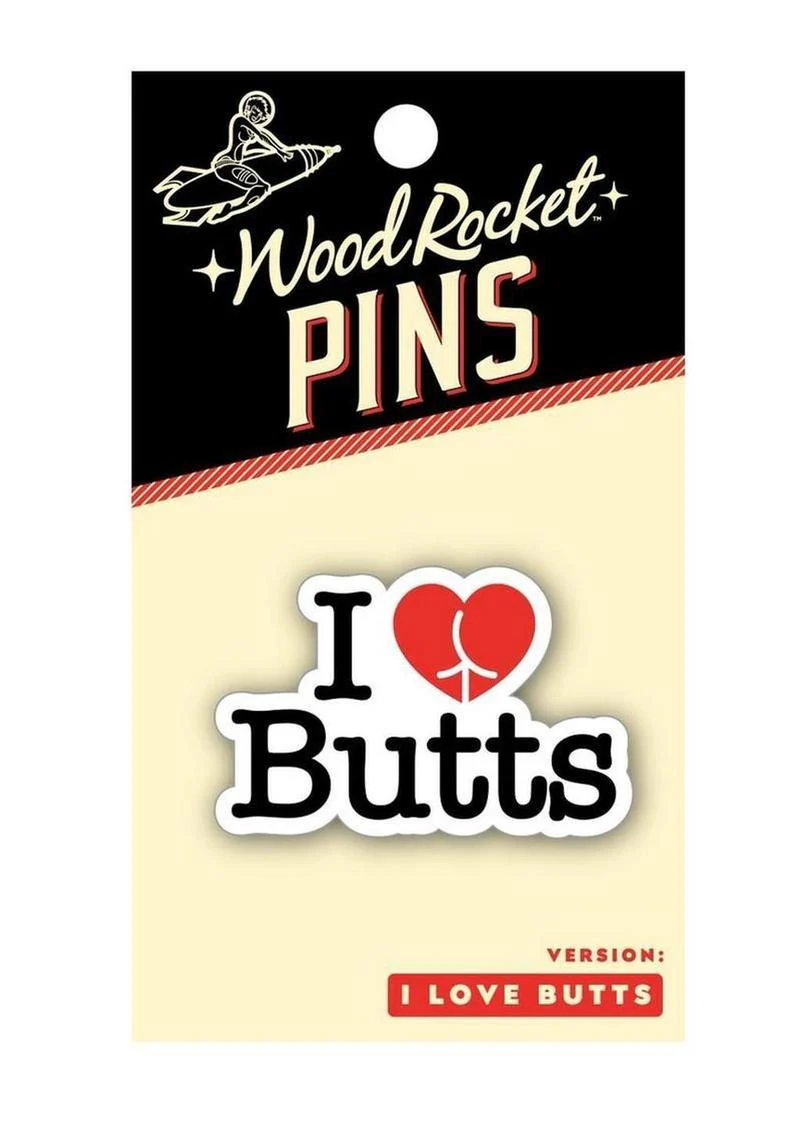 I Love Butts Enamel Pin - Image 2