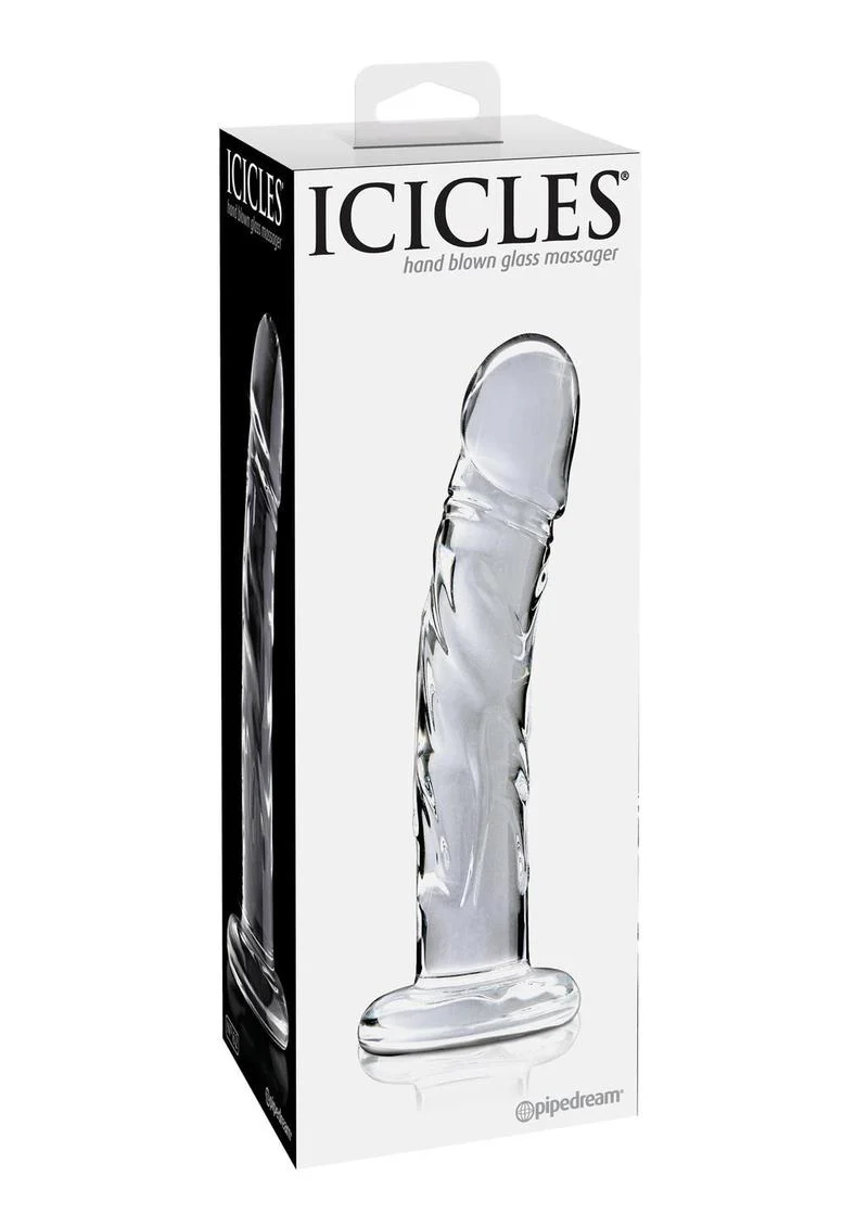 Icicles Hand Blown Clear Glass Dildo With Realistic Design - Image 3