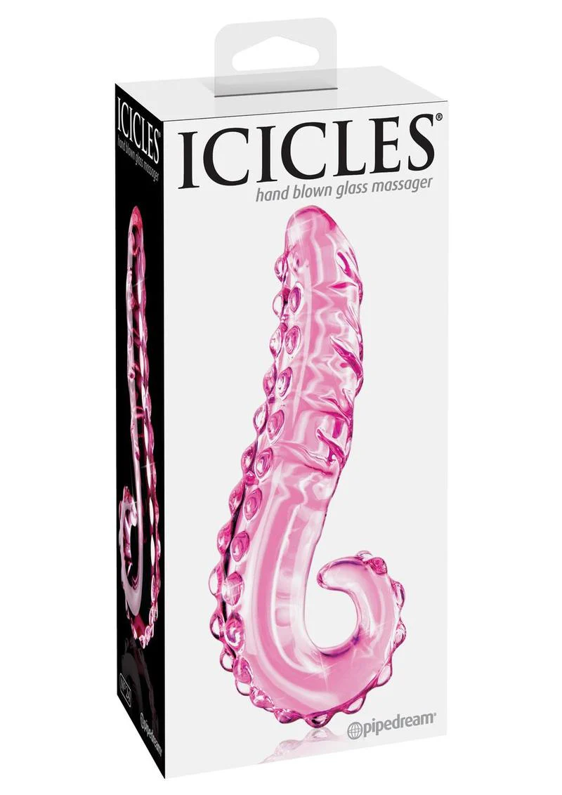 Icicles No. 24 Textured Hand-Blown Glass Dildo with Raised Nubs - Image 3