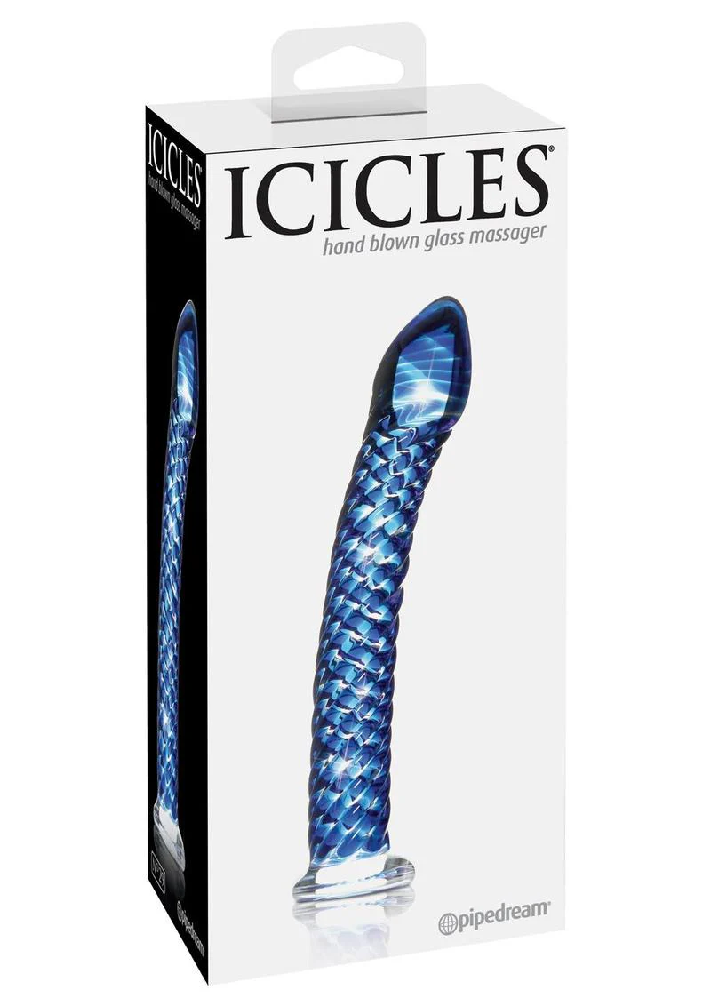 Icicles No. 29 Ribbed Glass G-Spot Temperature Play Dildo - Image 3