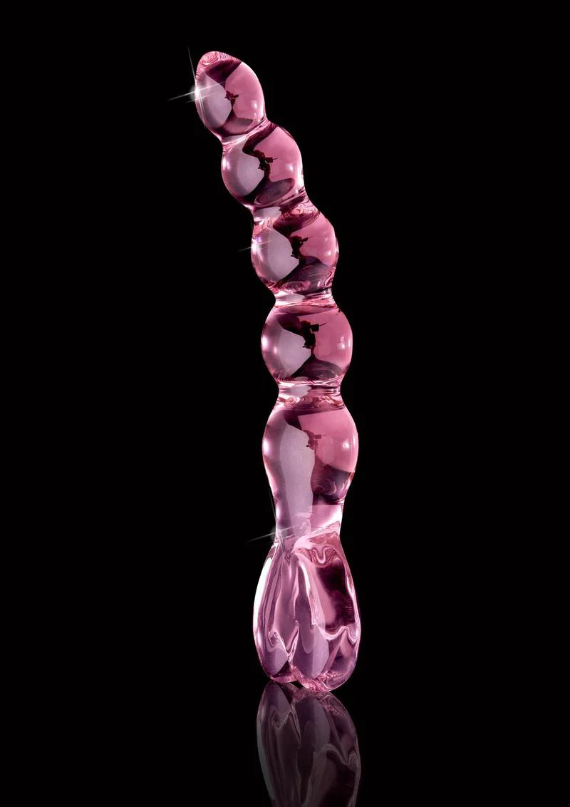 Icicles No. 43 Beaded Pink Glass Massager Elegant Hand-Blown - Image 2