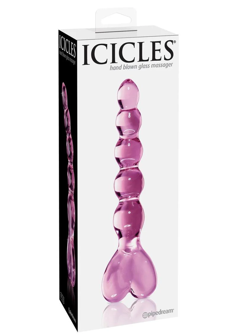 Icicles No. 43 Beaded Pink Glass Massager Elegant Hand-Blown - Image 3