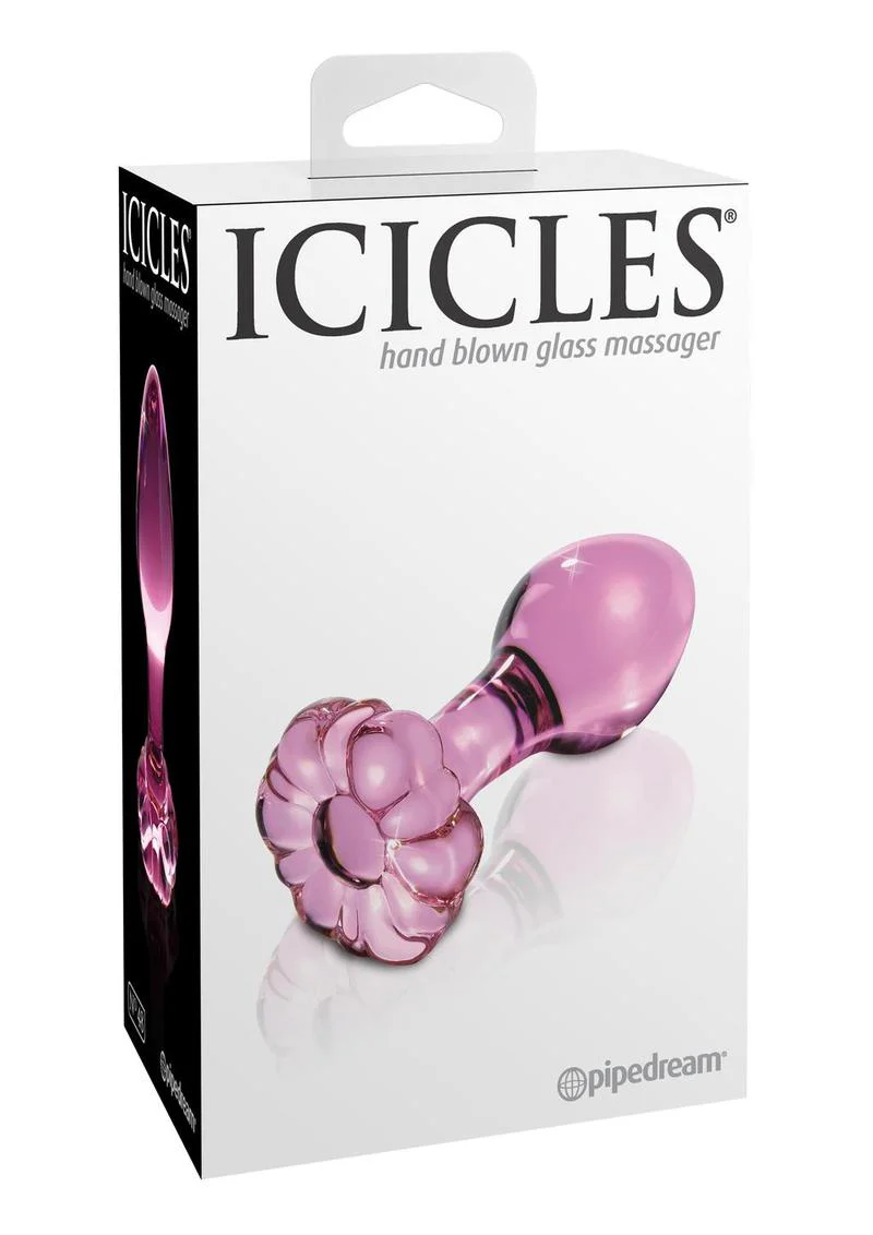 Icicles No. 48 Flower Shaped And Easy to Clean Glass Anal Plug - Image 3