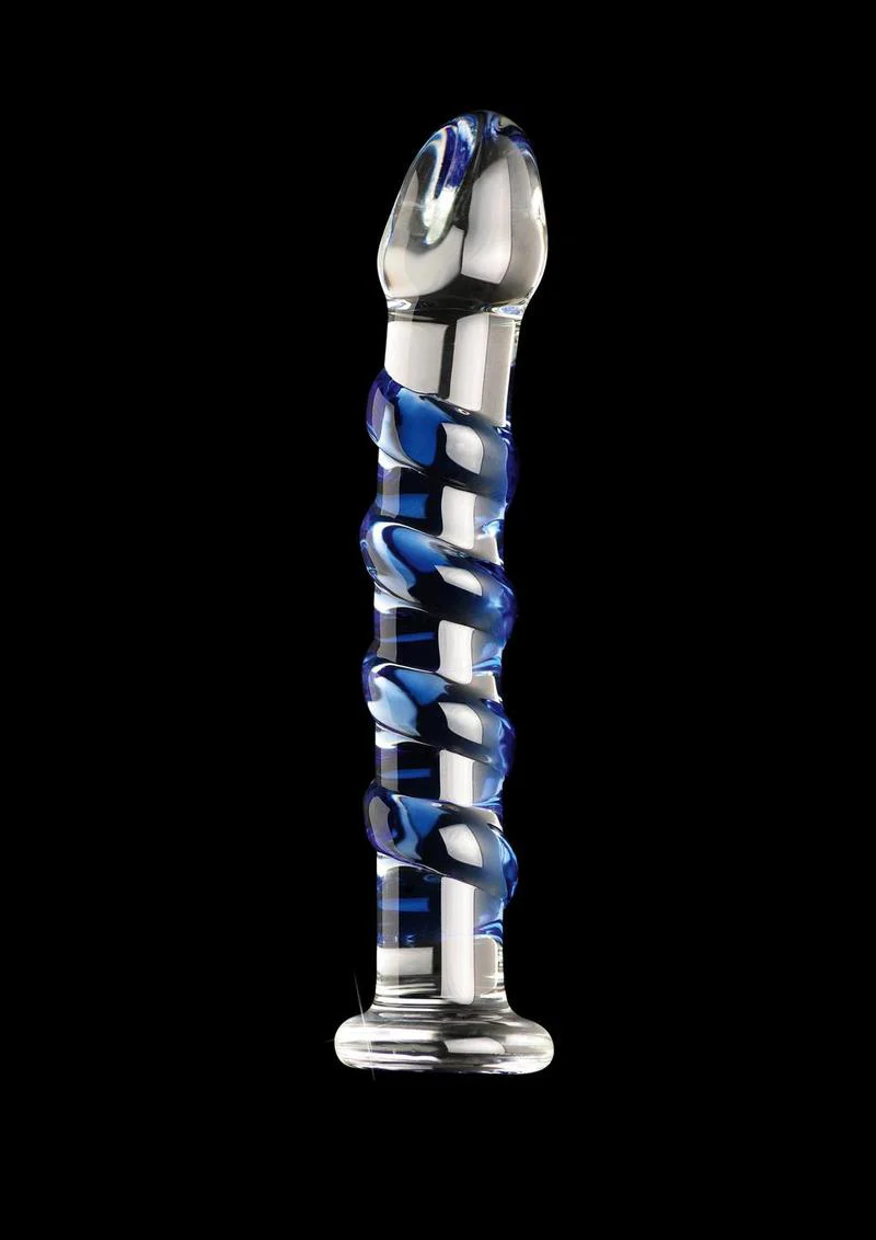 Icicles No. 5 Textured Glass Dildo with Spiral Design - Image 2
