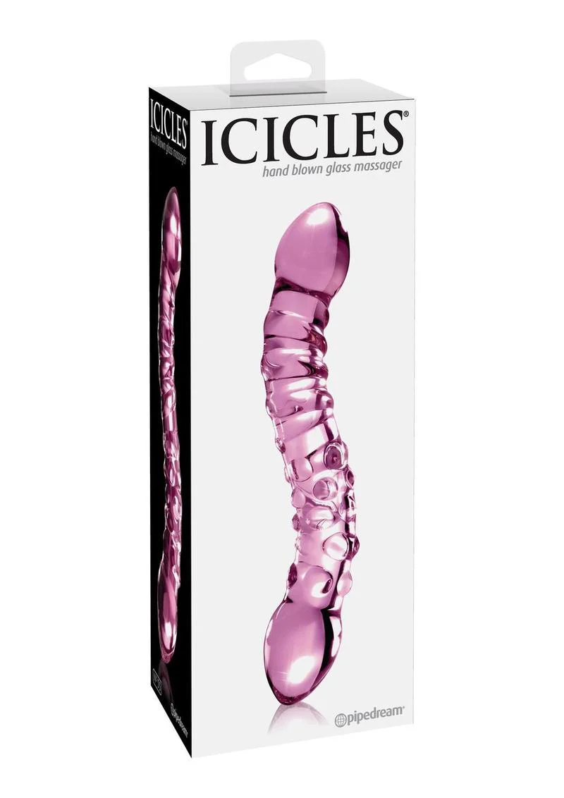 Icicles No. 55 Double-Sided Textured Glass Dildo - Image 3