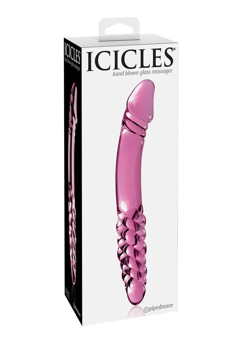 Icicles No. 57 Double-Sided Textured Glass Double Dildo - Image 3