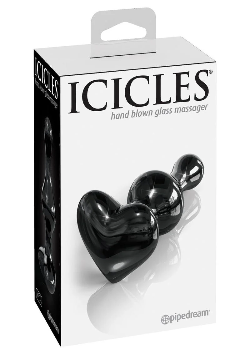 Icicles No. 74 Beaded Heart-Shaped Glass Anal Plug - Image 3