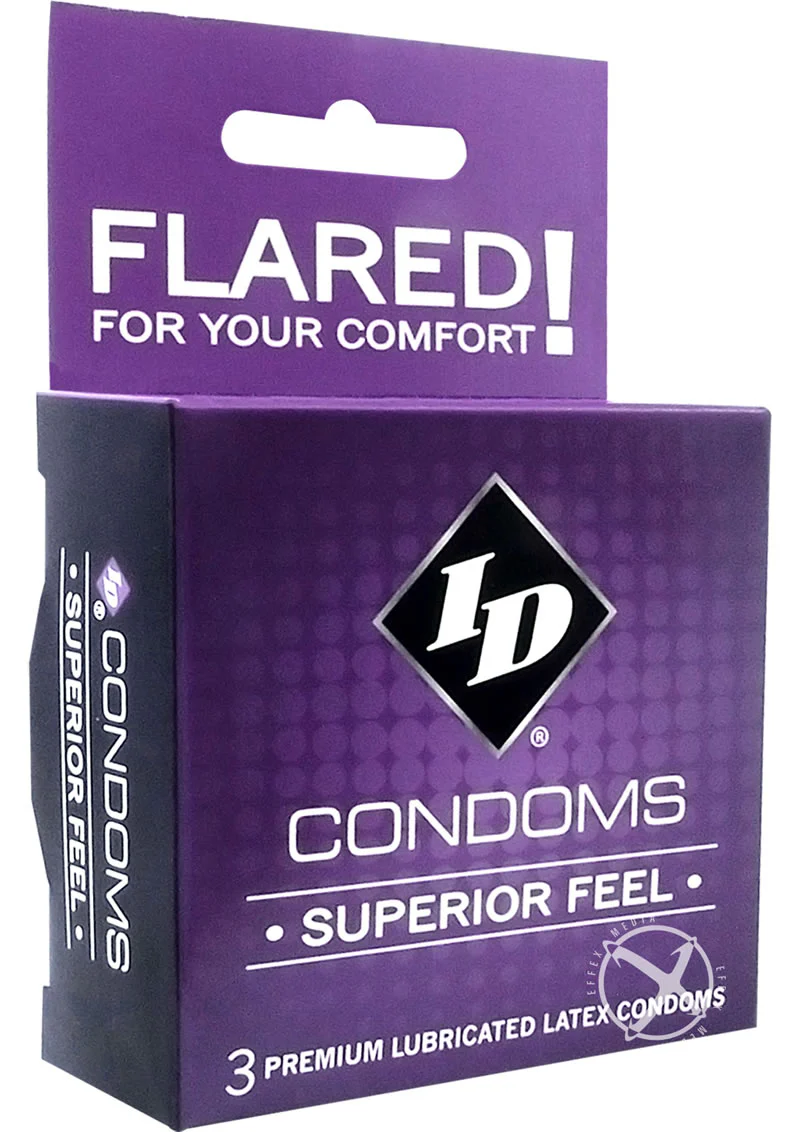 ID Superior Feel Flared Lubricated Latex Condoms 3 Pack - Image 2