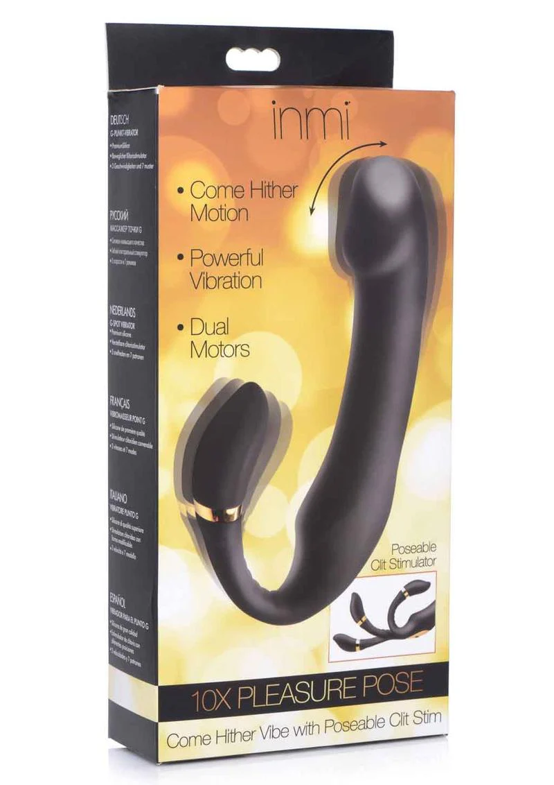 INMI 10X Pleasure Pose Come Hither Vibe with Poseable Clit Stimulator - Image 4