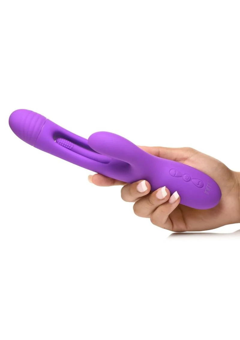Inmi Tri Flick Flicking Rechargeable Silicone Rabbit Vibrator - Image 3