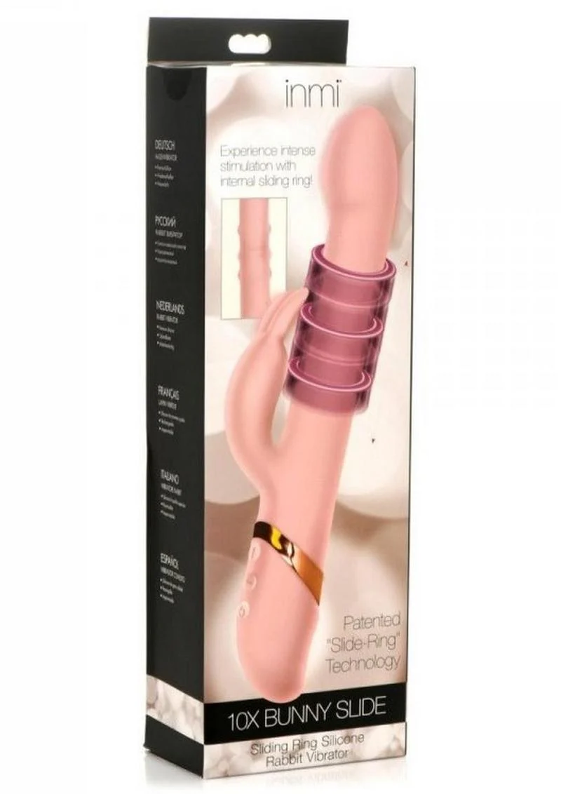 inmi 10X Bunny Slide Sliding Ring Silicone Rabbit Vibrator - Image 4