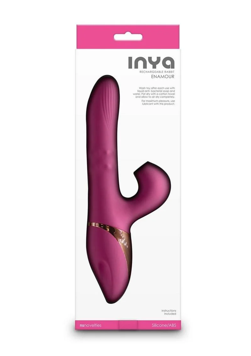 Inya Enamour Rechargeable Rabbit Vibrator with Air Pulse Clitoral Stimulator - Image 3