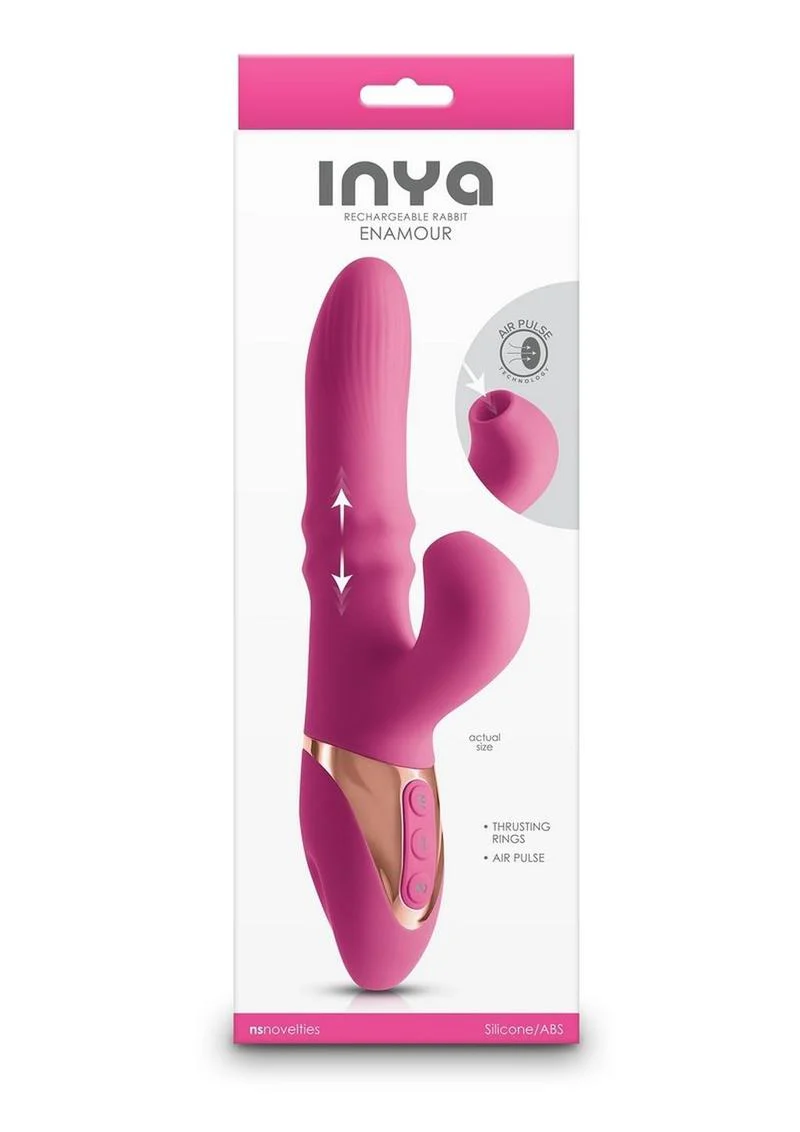 Inya Enamour Rechargeable Rabbit Vibrator with Air Pulse Clitoral Stimulator - Image 4