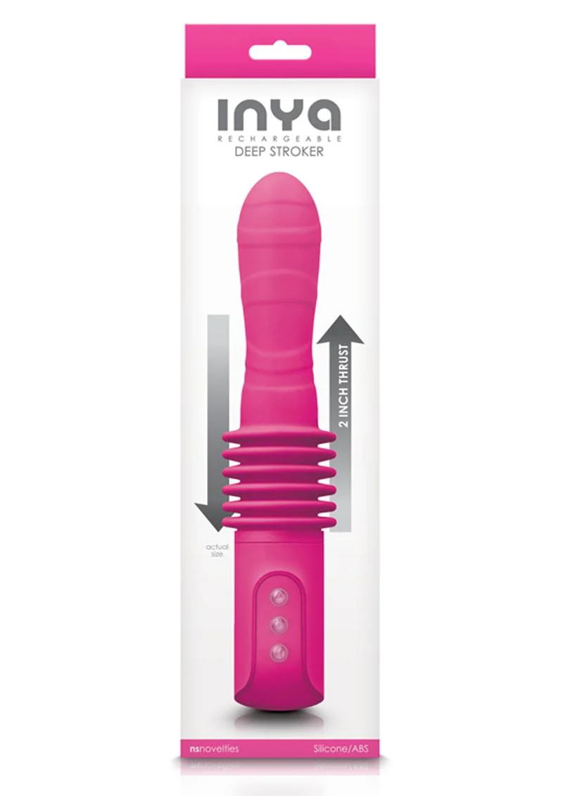 Inya Rechargeable Deep Stroker Silicone Vibrator with 2-inch Thrust - Image 4