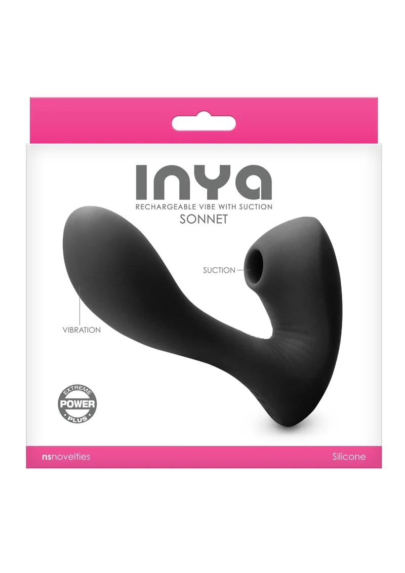 Inya Sonnet Rechargeable Silicone Vibe with Clitoral Suction and Vibration - Image 4