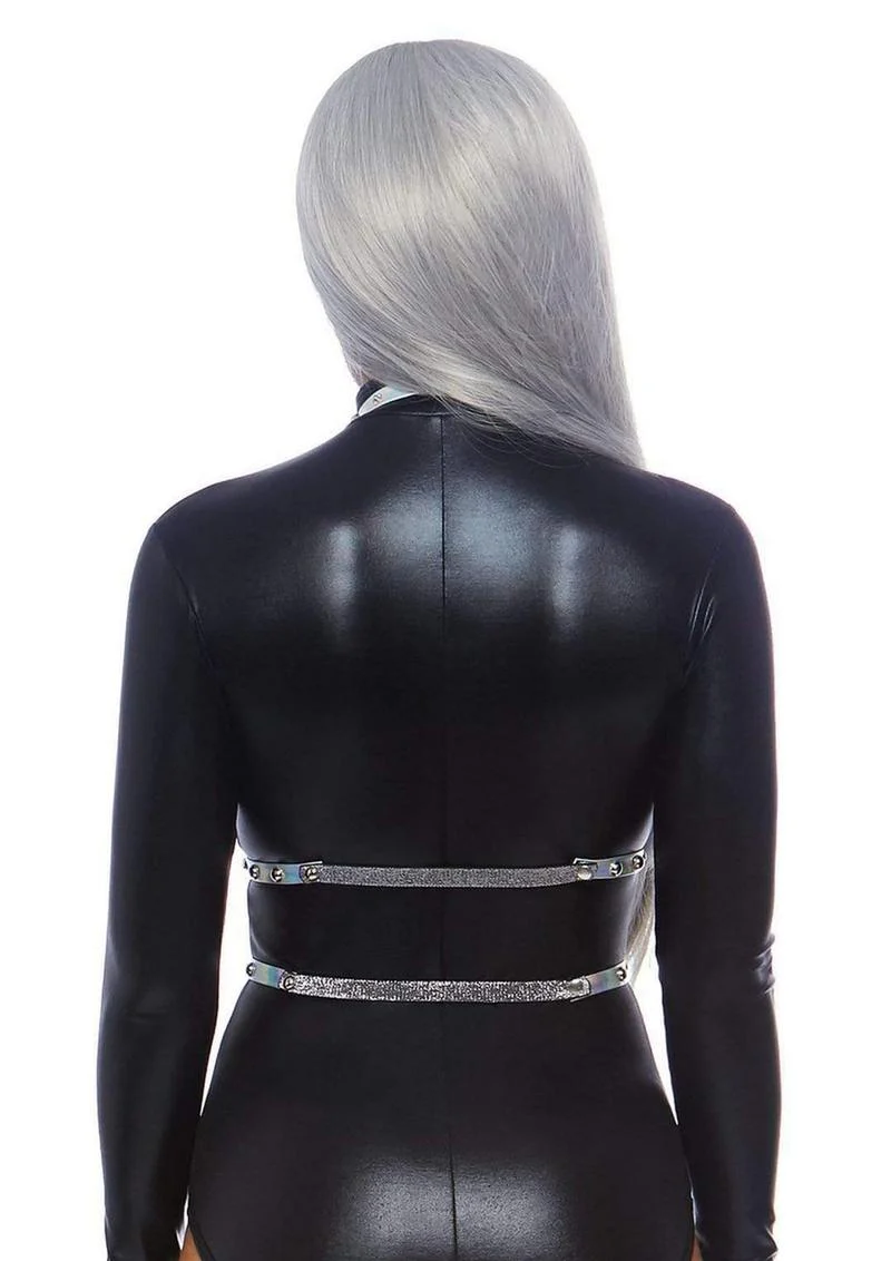 Iridescent Studded Vinyl Body Harness - Image 2