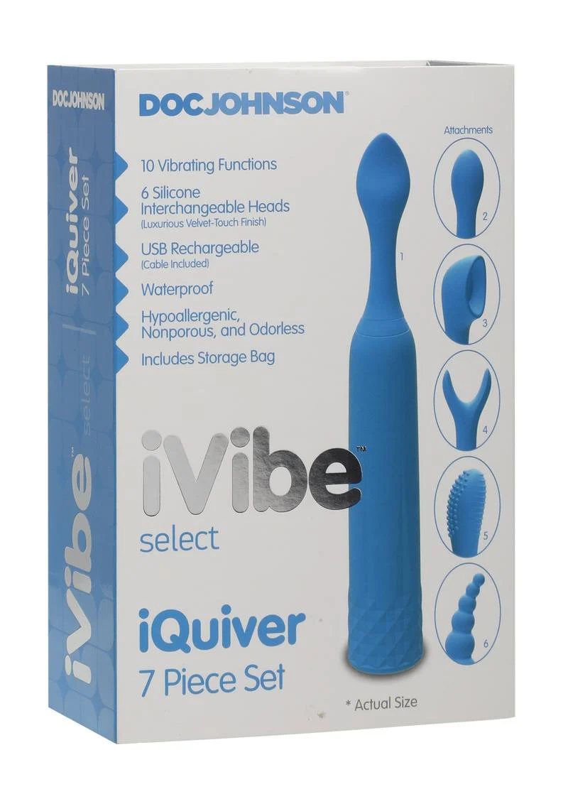 iVibe Select iQuiver 7-Piece Set Vibrator with 6 Silicone Heads - Image 2