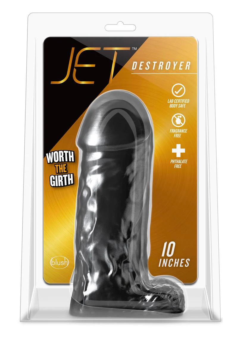 JET Destroyer Dildo with Balls With Carbon Metallic - Image 3