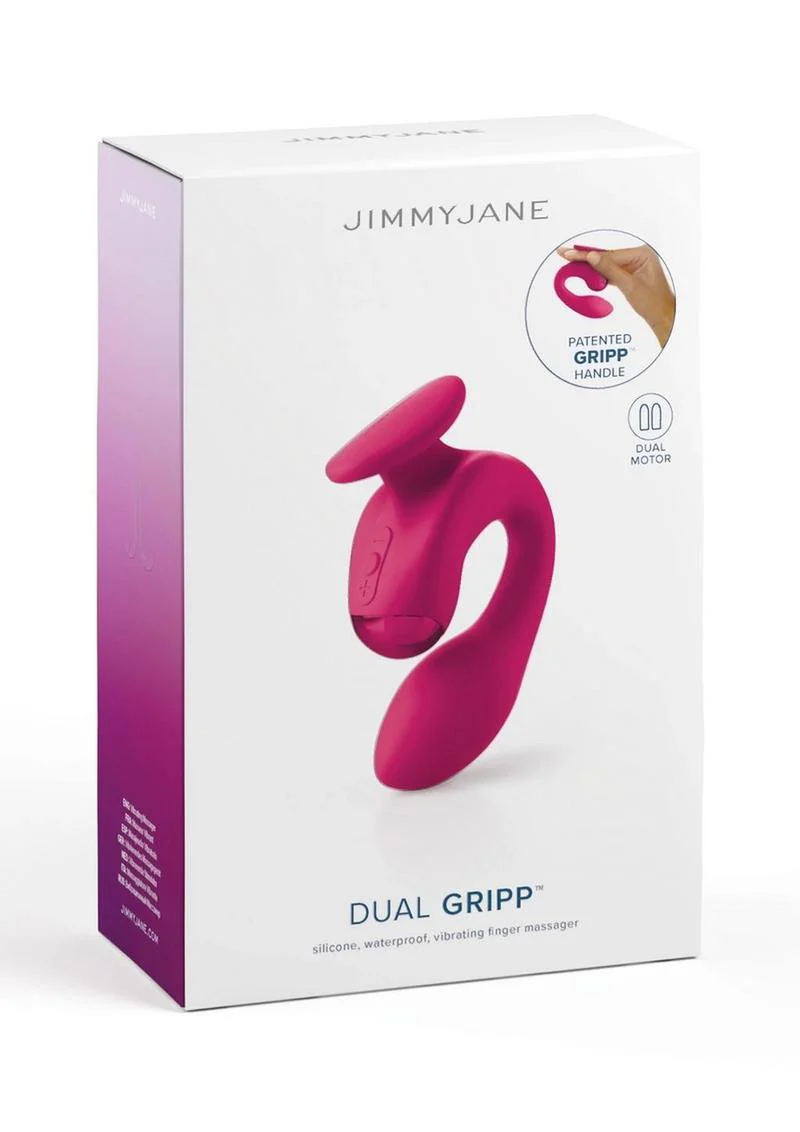 Jimmyjane Dual Gripp Rechargeable Pink Silicone Finger Massager - Image 4