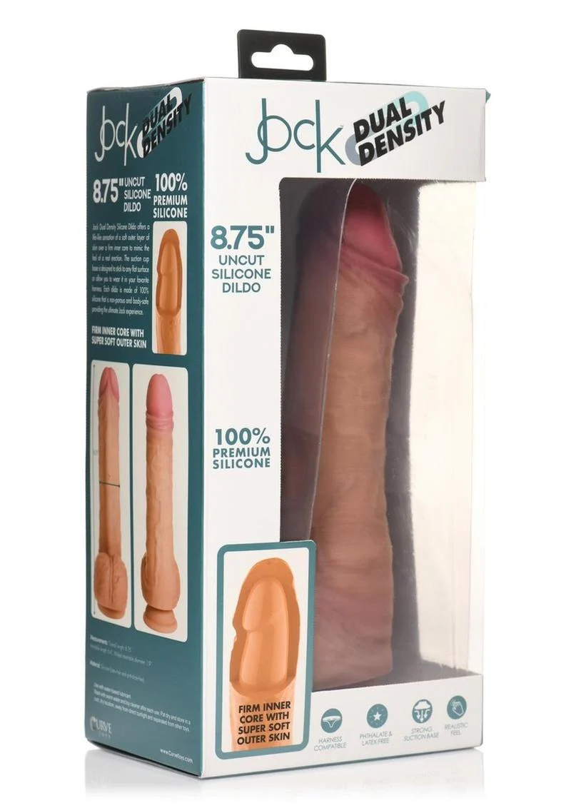 Jock Dual Density 9.8 Inch Uncut Silicone Dildo with Balls - Image 8