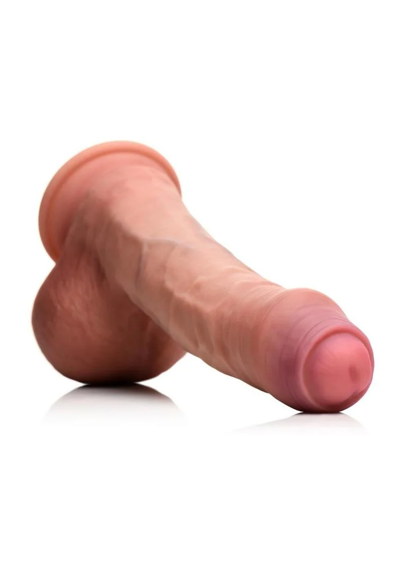 Jock Dual Density Uncut Silicone Dildo Caramel - Image 2