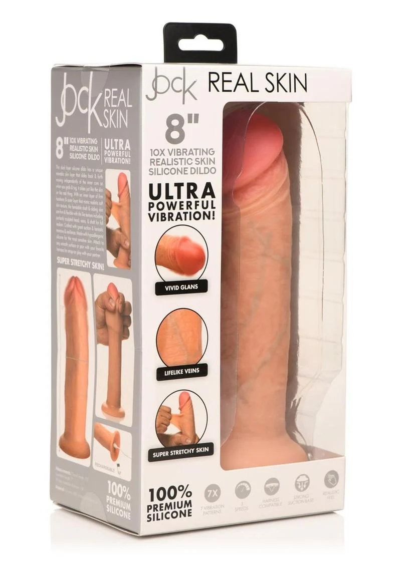 Jock Real Skin 10X Vibrating Realistic Silicone Dildo - Image 4