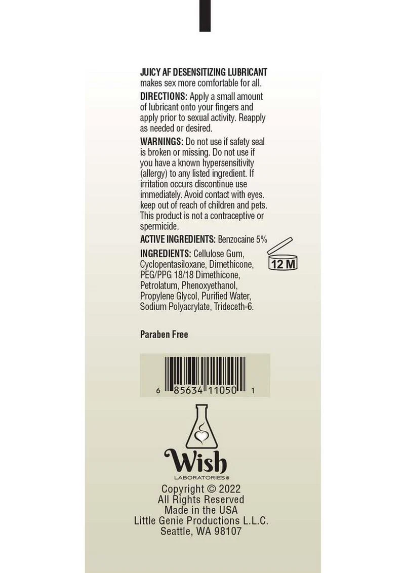 Juicy AF Desensitizing Water Based Lubricant Gel - Image 4