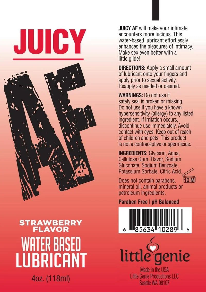 Juicy AF Strawberry Flavored Water Based Lubricant - Image 3