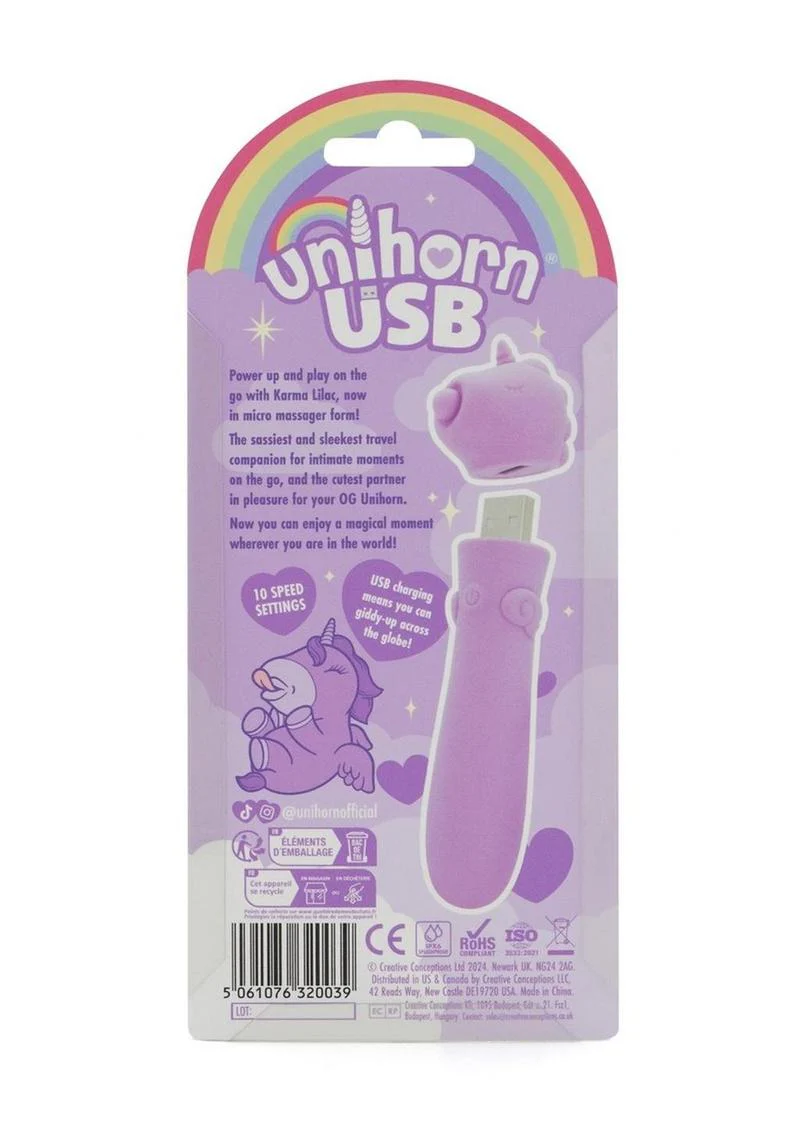 Karma Lilac Unicorn USB Bullet Massager - Image 3